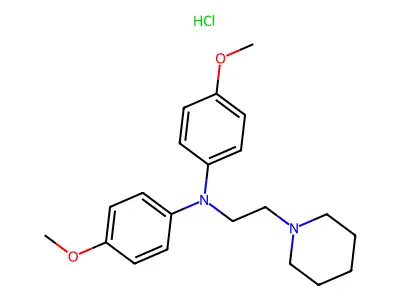 Piperidine, 1-(2-(bis(p-methoxyphenyl)amino)ethyl)-, monohydrochloride structure