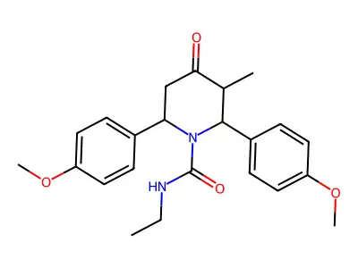1-Piperidinecarboxamide, 2,6-bis(p-methoxyphenyl)-N-ethyl-3-methyl-4-oxo- structure