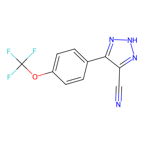 4-[4-(trifluoromethoxy)phenyl]-1H-1,2,3-triazole-5-carbonitrile structure