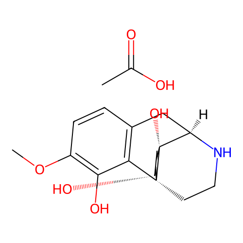 Morphinan-4,6-beta,14-triol, 3-methoxy-, acetate, hemihydrate structure