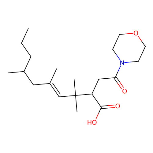 Morpholine, 4-(3-carboxy-4,4,6,8-tetramethyl-5-undecenoyl)- structure