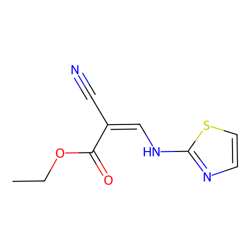 Ethyl 2-cyano-3-(1,3-thiazol-2-ylamino)prop-2-enoate structure