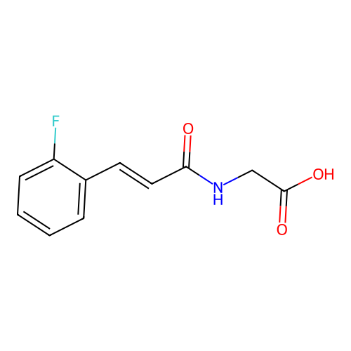 (E)-2-(3-(2-fluorophenyl)acrylamido)acetic acid structure