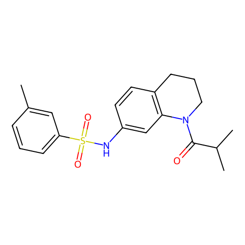 N-(1-isobutyryl-1,2,3,4-tetrahydroquinolin-7-yl)-3-methylbenzenesulfonamide structure