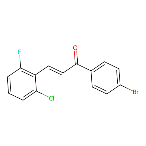 (2E)-1-(4-Bromophenyl)-3-(2-chloro-6-fluorophenyl)prop-2-en-1-one structure