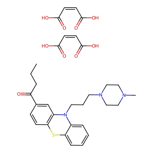 双((Z)-丁-2-烯二酸);1-[10-[3-(4-甲基哌嗪-1-基)丙基]吩噻嗪-2-基]丁烷-1-酮 structure