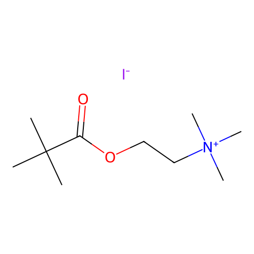 Ethanaminium, 2-(2,2-dimethyl-1-oxopropoxy)-N,N,N-trimethyl-, iodide structure