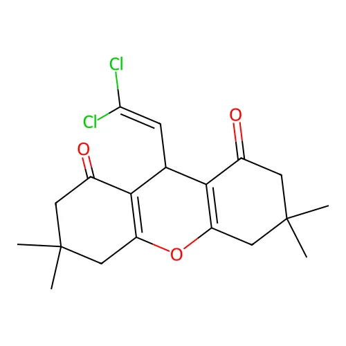 9-(2,2-二氯乙烯基)-3,3,6,6-四甲基-4,5,7,9-四氢-2H-呫吨-1,8-二酮 structure