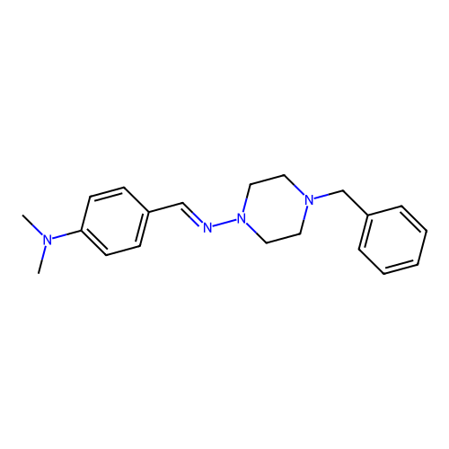 4-benzyl-N-[4-(dimethylamino)benzylidene]-1-piperazinamine structure