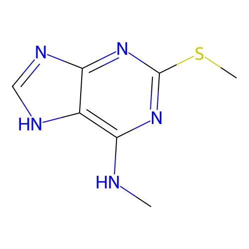 N-methyl-2-methylsulfanyl-7H-purin-6-amine structure