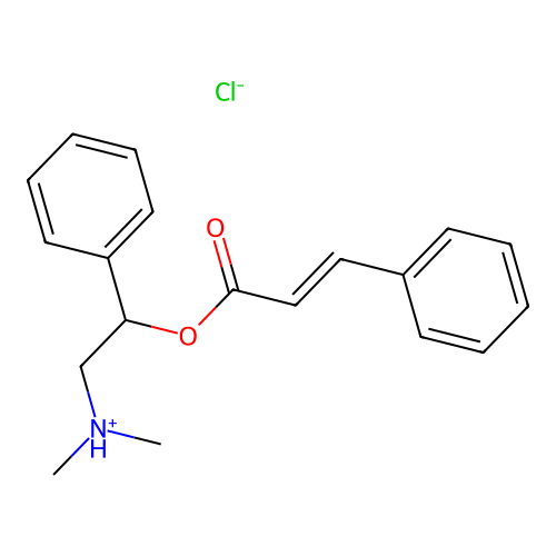 Cinnamic acid, alpha-((dimethylamino)methyl)benzyl ester, hydrochloride structure