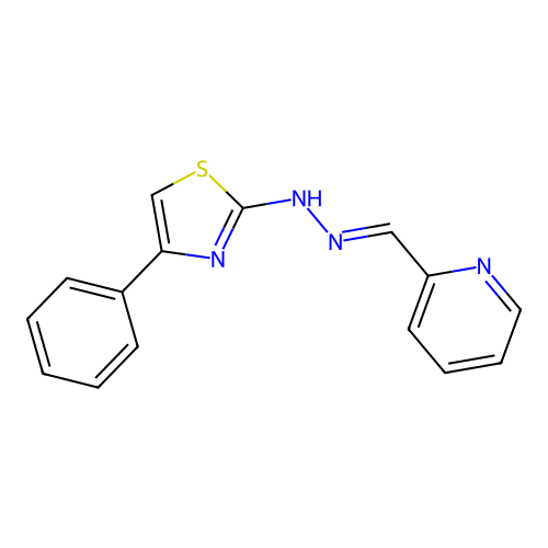 2-{(E)-[2-(4-phenyl-1,3-thiazol-2-yl)hydrazinylidene]methyl}pyridine structure
