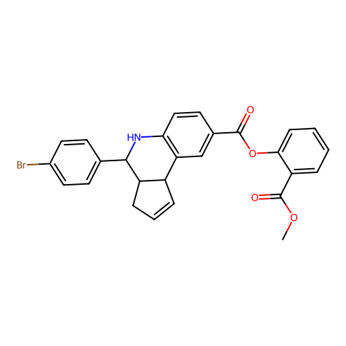 2-(methoxycarbonyl)phenyl 4-(4-bromophenyl)-3a,4,5,9b-tetrahydro-3H-cyclopenta[c]quinoline-8-carboxylate structure