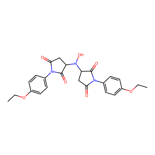 3,3'-(Hydroxyimino)bis[1-(4-ethoxyphenyl)pyrrolidine-2,5-dione] structure