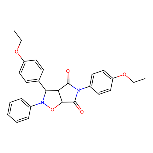 3,5-bis(4-ethoxyphenyl)-2-phenyl-3a,6a-dihydro-3H-pyrrolo[3,4-d][1,2]oxazole-4,6-dione structure