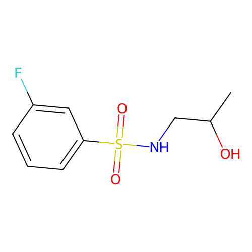 3-fluoro-N-(2-hydroxypropyl)benzenesulfonamide structure