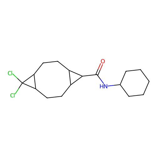 10,10-dichloro-N-cyclohexyltricyclo[7.1.0.0(4,6)]decane-5-carboxamide structure