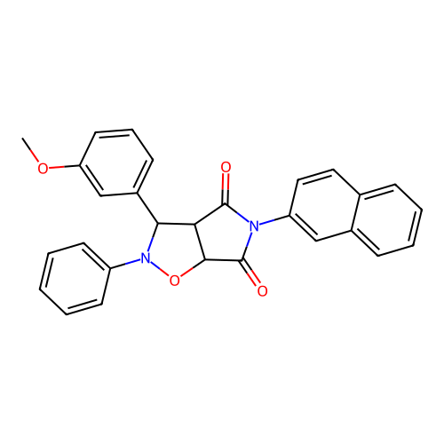 3-(3-methoxyphenyl)-5-(naphthalen-2-yl)-2-phenyldihydro-2H-pyrrolo[3,4-d][1,2]oxazole-4,6(3H,5H)-dione structure