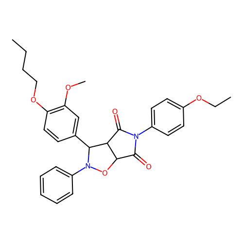 3-(4-butoxy-3-methoxyphenyl)-5-(4-ethoxyphenyl)-2-phenyl-3a,6a-dihydro-3H-pyrrolo[3,4-d][1,2]oxazole-4,6-dione structure