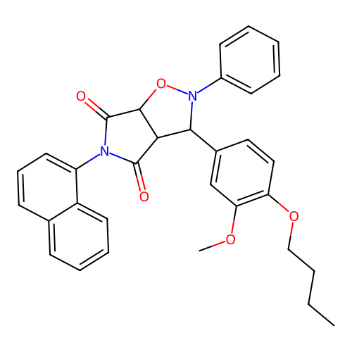 3-(4-butoxy-3-methoxyphenyl)-5-(naphthalen-1-yl)-2-phenyldihydro-2H-pyrrolo[3,4-d][1,2]oxazole-4,6(3H,5H)-dione structure