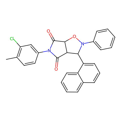 5-(3-chloro-4-methylphenyl)-3-(naphthalen-1-yl)-2-phenyldihydro-2H-pyrrolo[3,4-d][1,2]oxazole-4,6(3H,5H)-dione structure