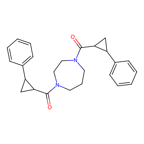 1,4-Diazepane-1,4-diylbis[(2-phenylcyclopropyl)methanone] structure