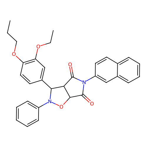 3-(3-ethoxy-4-propoxyphenyl)-5-(naphthalen-2-yl)-2-phenyldihydro-2H-pyrrolo[3,4-d][1,2]oxazole-4,6(3H,5H)-dione structure