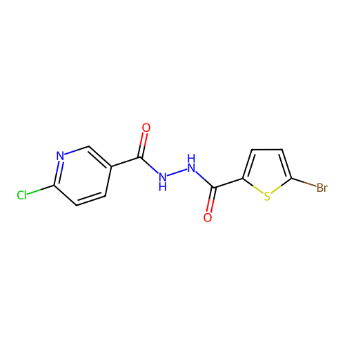 N'-(5-bromothiophene-2-carbonyl)-6-chloropyridine-3-carbohydrazide structure