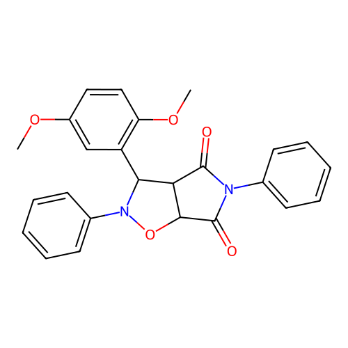 3-(2,5-dimethoxyphenyl)-2,5-diphenyldihydro-2H-pyrrolo[3,4-d]isoxazole-4,6(5H,6aH)-dione structure