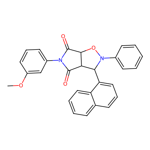 3-(3-methoxyphenyl)-8-naphthalen-1-yl-7-phenyl-6-oxa-3,7-diazabicyclo[3.3.0]octane-2,4-dione structure