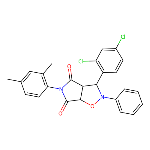3-(2,4-dichlorophenyl)-5-(2,4-dimethylphenyl)-2-phenyl-3a,6a-dihydro-3H-pyrrolo[3,4-d][1,2]oxazole-4,6-dione structure