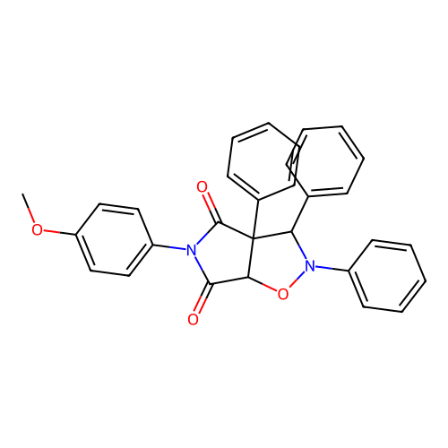 3-(4-methoxyphenyl)-1,7,8-triphenyl-6-oxa-3,7-diazabicyclo[3.3.0]octane-2,4-dione structure