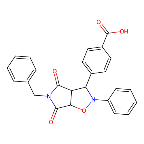 4-(3-benzyl-2,4-dioxo-7-phenyl-6-oxa-3,7-diazabicyclo[3.3.0]oct-8-yl)benzoic Acid structure