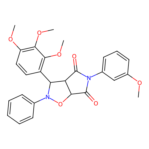 5-(3-methoxyphenyl)-2-phenyl-3-(2,3,4-trimethoxyphenyl)-3a,6a-dihydro-3H-pyrrolo[3,4-d][1,2]oxazole-4,6-dione structure