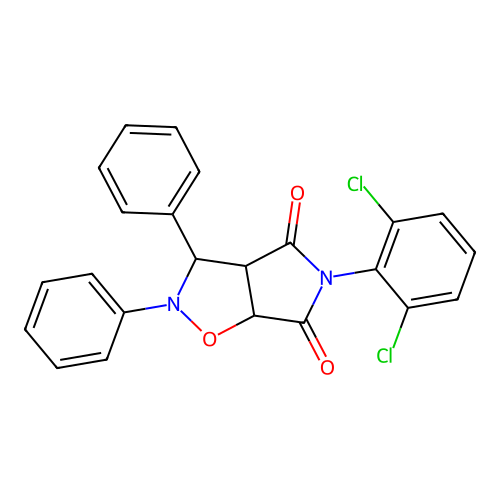 3-(2,6-dichlorophenyl)-7,8-diphenyl-6-oxa-3,7-diazabicyclo[3.3.0]octane-2,4-dione structure