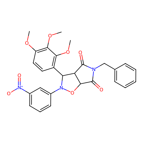 5-benzyl-2-(3-nitrophenyl)-3-(2,3,4-trimethoxyphenyl)-3a,6a-dihydro-3H-pyrrolo[3,4-d][1,2]oxazole-4,6-dione structure