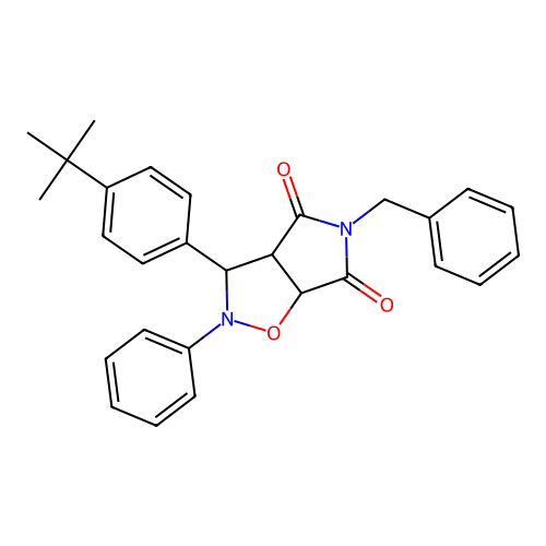 3-benzyl-7-phenyl-8-(4-tert-butylphenyl)-6-oxa-3,7-diazabicyclo[3.3.0]octane-2,4-dione structure