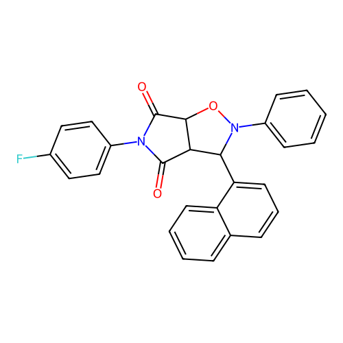 3-(4-fluorophenyl)-8-naphthalen-1-yl-7-phenyl-6-oxa-3,7-diazabicyclo[3.3.0]octane-2,4-dione structure