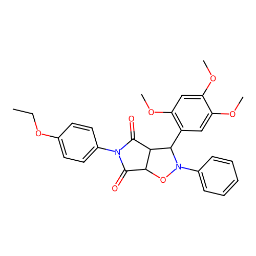 5-(4-ethoxyphenyl)-2-phenyl-3-(2,4,5-trimethoxyphenyl)-3a,6a-dihydro-3H-pyrrolo[3,4-d][1,2]oxazole-4,6-dione structure