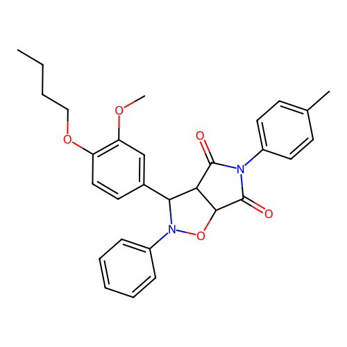 3-(4-butoxy-3-methoxyphenyl)-2-phenyl-5-(p-tolyl)dihydro-2H-pyrrolo[3,4-d]isoxazole-4,6(5H,6aH)-dione structure