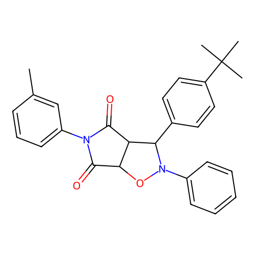 3-(3-methylphenyl)-7-phenyl-8-(4-tert-butylphenyl)-6-oxa-3,7-diazabicyclo[3.3.0]octane-2,4-dione structure