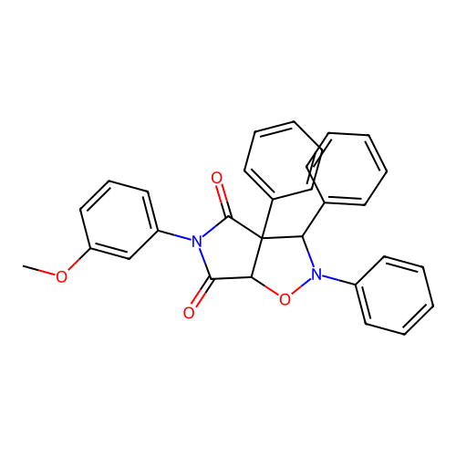 3-(3-methoxyphenyl)-1,7,8-triphenyl-6-oxa-3,7-diazabicyclo[3.3.0]octane-2,4-dione structure
