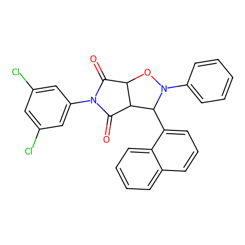 3-(3,5-dichlorophenyl)-8-naphthalen-1-yl-7-phenyl-6-oxa-3,7-diazabicyclo[3.3.0]octane-2,4-dione structure