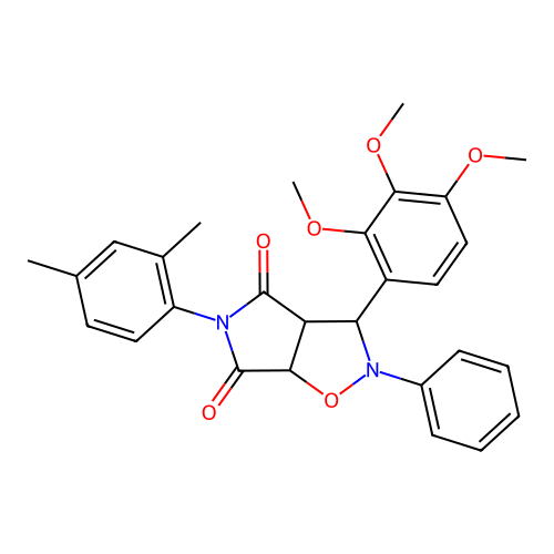 5-(2,4-dimethylphenyl)-2-phenyl-3-(2,3,4-trimethoxyphenyl)-3a,6a-dihydro-3H-pyrrolo[3,4-d][1,2]oxazole-4,6-dione structure