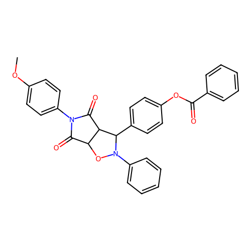 [4-[3-(4-methoxyphenyl)-2,4-dioxo-7-phenyl-6-oxa-3,7-diazabicyclo[3.3.0]oct-8-yl]phenyl] Benzoate structure
