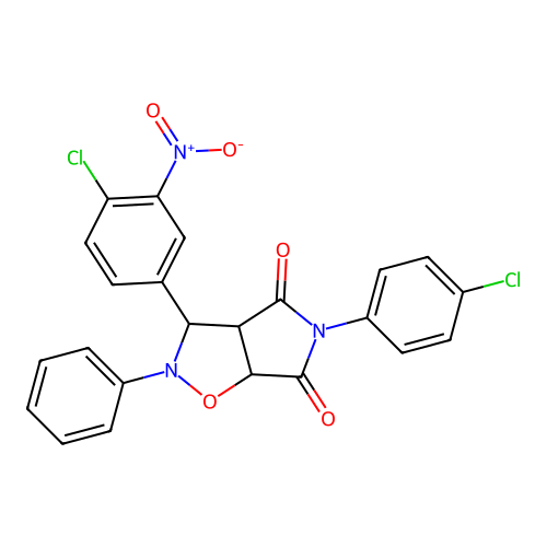 3-(4-chloro-3-nitrophenyl)-5-(4-chlorophenyl)-2-phenyl-3a,6a-dihydro-3H-pyrrolo[3,4-d][1,2]oxazole-4,6-dione structure