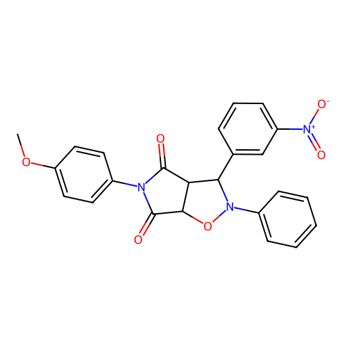 3-(4-methoxyphenyl)-8-(3-nitrophenyl)-7-phenyl-6-oxa-3,7-diazabicyclo[3.3.0]octane-2,4-dione structure