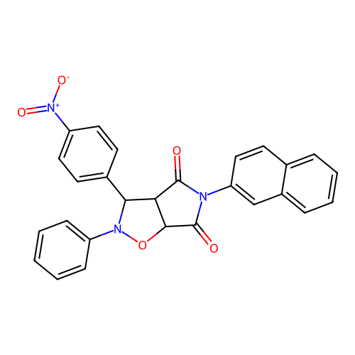 3-naphthalen-2-yl-8-(4-nitrophenyl)-7-phenyl-6-oxa-3,7-diazabicyclo[3.3.0]octane-2,4-dione structure