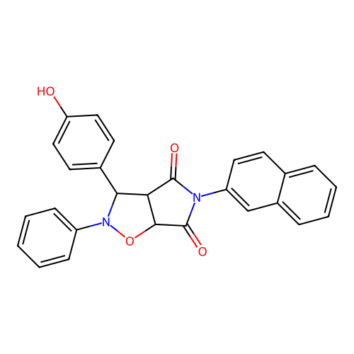 3-(4-hydroxyphenyl)-5-(naphthalen-2-yl)-2-phenyldihydro-2H-pyrrolo[3,4-d][1,2]oxazole-4,6(3H,5H)-dione structure
