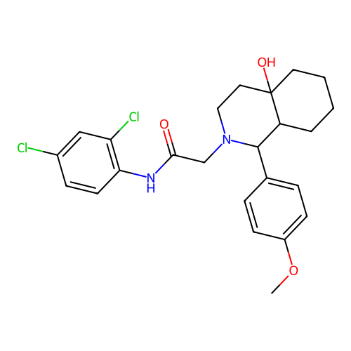 N-(2,4-dichlorophenyl)-2-[4a-hydroxy-1-(4-methoxyphenyl)octahydroisoquinolin-2(1H)-yl]acetamide structure